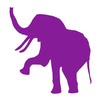 Samolepící dekorace Slon 005 levá (14 - fialová) SAMOLEPKA NA AUTO, NÁLEPKA, FÓLIE, POLEP, TUNING, VLASTNÍ TEXT, TISK, AUTOSAMOLEPKY.cz, POLEPY, OBRÁZEK, LOGO, 3D STICKERS