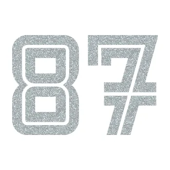 Polep vozidla Startovní číslo 87 typ 7 (91 - Ultra Metalic stříbrná metalíza) SAMOLEPKA NA AUTO, NÁLEPKA, FÓLIE, POLEP, TUNING, VLASTNÍ TEXT, TISK, AUTOSAMOLEPKY.cz, POLEPY, OBRÁZEK, LOGO, 3D STICKERS