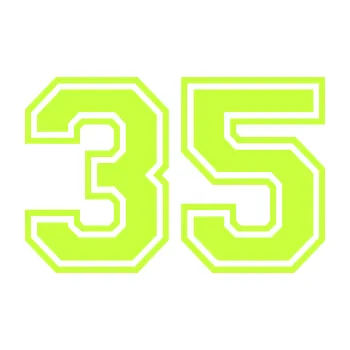 Polep vozidla Startovní číslo 35 typ 4 (27 - limetová) SAMOLEPKA NA AUTO, NÁLEPKA, FÓLIE, POLEP, TUNING, VLASTNÍ TEXT, TISK, AUTOSAMOLEPKY.cz, POLEPY, OBRÁZEK, LOGO, 3D STICKERS
