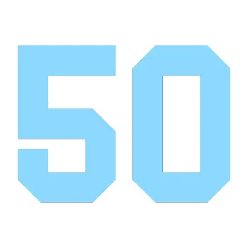 Polep vozidla Startovní číslo 50 (03 - světle modrá) SAMOLEPKA NA AUTO, NÁLEPKA, FÓLIE, POLEP, TUNING, VLASTNÍ TEXT, TISK, AUTOSAMOLEPKY.cz, POLEPY, OBRÁZEK, LOGO, 3D STICKERS