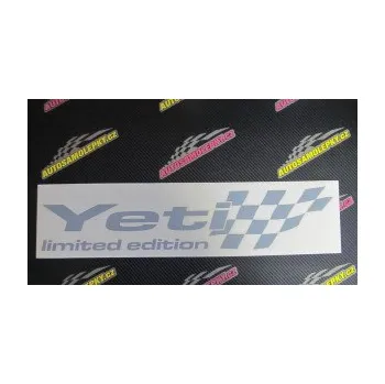 Polep vozidla SAMOLEPKA Yeti limited edition pravá (21 - světle oranžová) NA AUTO, NÁLEPKA, FÓLIE, POLEP, TUNING, VLASTNÍ TEXT, TISK, AUTOSAMOLEPKY.cz, POLEPY, OBRÁZEK, LOGO, SAMOLEPKY