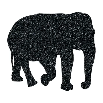 Samolepící dekorace Slon 018 pravá (85 - Ultra Metalic černá) SAMOLEPKA NA AUTO, NÁLEPKA, FÓLIE, POLEP, TUNING, VLASTNÍ TEXT, TISK, AUTOSAMOLEPKY.cz, POLEPY, OBRÁZEK, LOGO, 3D STICKERS