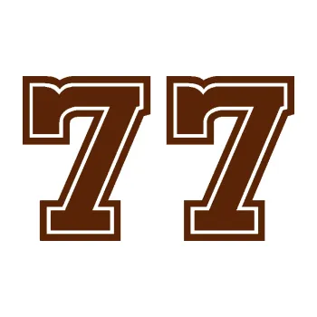 Polep vozidla Startovní číslo 77 typ 5 (15 - hnědá) SAMOLEPKA NA AUTO, NÁLEPKA, FÓLIE, POLEP, TUNING, VLASTNÍ TEXT, TISK, AUTOSAMOLEPKY.cz, POLEPY, OBRÁZEK, LOGO, 3D STICKERS