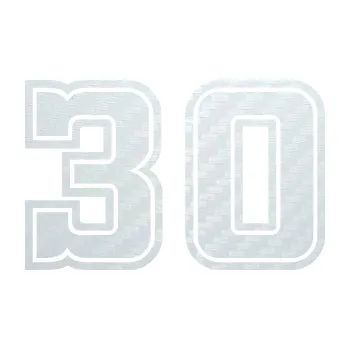 Polep vozidla SAMOLEPKA Startovní číslo 30 typ 5 (51 - 3D karbon bílý) NA AUTO, NÁLEPKA, FÓLIE, POLEP, TUNING, VLASTNÍ TEXT, TISK, AUTOSAMOLEPKY.cz, POLEPY, OBRÁZEK, LOGO, SAMOLEPKY