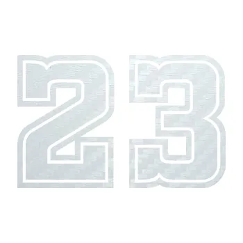 Polep vozidla SAMOLEPKA Startovní číslo 23 typ 5 (51 - 3D karbon bílý) NA AUTO, NÁLEPKA, FÓLIE, POLEP, TUNING, VLASTNÍ TEXT, TISK, AUTOSAMOLEPKY.cz, POLEPY, OBRÁZEK, LOGO, SAMOLEPKY