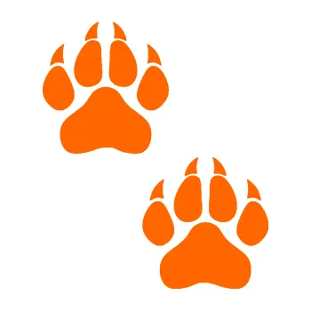 samolepka Tlapky 009 (73 - Fluorescentní oranžová) SAMOLEPKA NA AUTO, NÁLEPKA, FÓLIE, POLEP, TUNING, VLASTNÍ TEXT, TISK, AUTOSAMOLEPKY.cz, POLEPY, OBRÁZEK, LOGO, 3D STICKERS