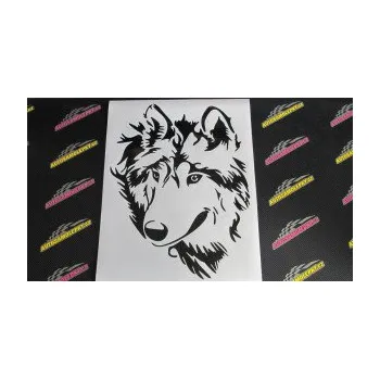 Polep vozidla Vlk 009 levá hlava (12 - zelená) SAMOLEPKA NA AUTO, NÁLEPKA, FÓLIE, POLEP, TUNING, VLASTNÍ TEXT, TISK, AUTOSAMOLEPKY.cz, POLEPY, OBRÁZEK, LOGO, 3D STICKERS