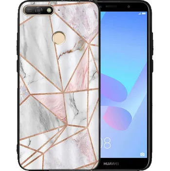 Pouzdro na tablet VSECHNONAMOBIL 70915 MY ART Ochranný kryt pro Huawei Y6 Prime 2018 PINK MARBLE (143)