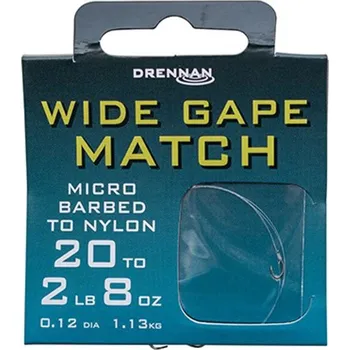 Rybářský háček Drennan návazce Wide Gape Match vel. 18 / 2lb 8oz