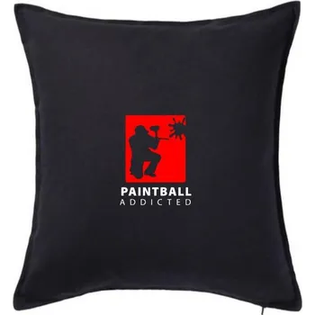 Polštář Paintball addicted - Polštář 50x50 - 50x50 - Pouze potah ( Černá )