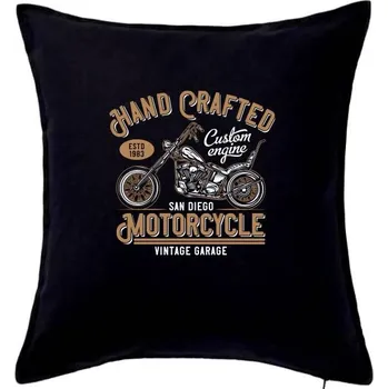 Polštář Hand Crafted Motorcycle - Polštář 50x50 - 50x50 - Pouze potah ( Černá )