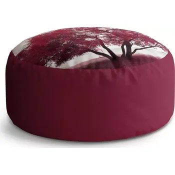 Sedací pytel Kulatý taburet Circle Červený strom: 38x48 cm - Sablio
