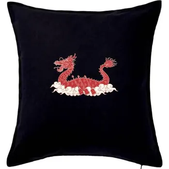 Polštář Dračí lodě ornament - Polštář 50x50 - 50x50 - Pouze potah ( Černá )