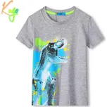 Chlapecké tričko kr.r. Kugo HC9278, šedé (chlapecké tričko s dinosaurem)