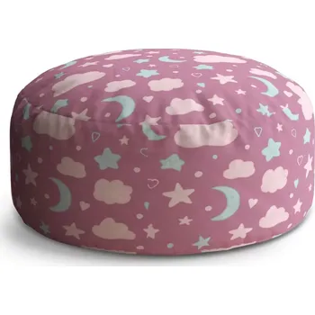 Sedací pytel Kulatý taburet Circle Dětská obloha: 38x48 cm - Sablio