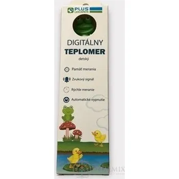 Teploměr osobní PLUS LÉKÁRNA Digitální TEPLOMĚR dětský žabka, s pouzdrem a ohebnou špičkou 1 ks