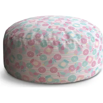 Sedací pytel Kulatý taburet Circle Roztomilí ptáčci: 38x48 cm - Sablio