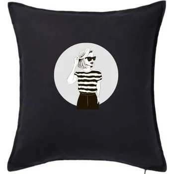 Polštář Modelka od moře - Polštář 50x50 - 50x50 - Pouze potah ( Černá )