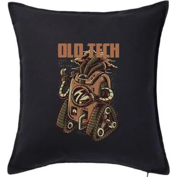 Polštář Old tech robot - Polštář 50x50 - 50x50 - Včetně výplně ( Černá )