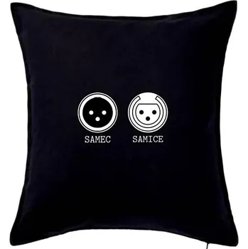 Polštář XLR samec a samice - Polštář 50x50 - 50x50 - Pouze potah ( Černá )