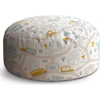 Sedací pytel Kulatý taburet Circle Cestičky s dopravou: 38x48 cm - Sablio