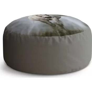 Sedací pytel Kulatý taburet Circle Bílý kůň 3: 38x48 cm - Sablio