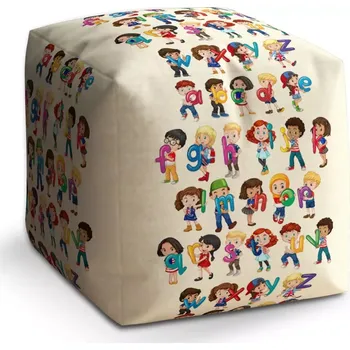 Taburet Taburet Kostka Abeceda: 40x40x40 cm - Sablio