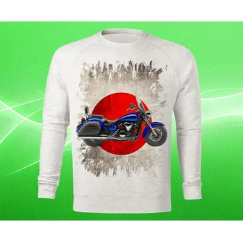 Pánské oblečení mikina YAMAHA V-Star 1300 Tourer pánská M (mikina s motorkou světle šedý melír)