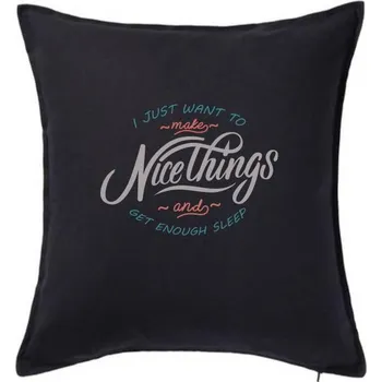 Polštář Nice things - Polštář 50x50 - 50x50 - Pouze potah ( Černá )