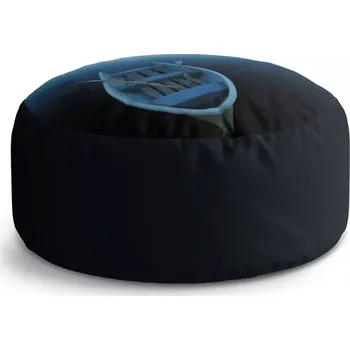 Sedací pytel Kulatý taburet Circle Loďka na jezeře: 38x48 cm - Sablio