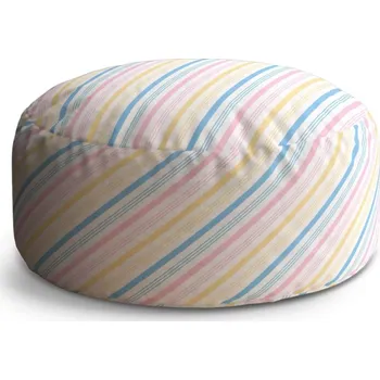 Sedací pytel Kulatý taburet Circle Tříbarevné pruhy: 38x48 cm - Sablio