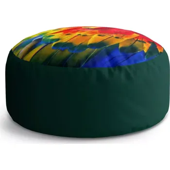 Sedací pytel Kulatý taburet Circle Barevné peří 2: 38x48 cm - Sablio