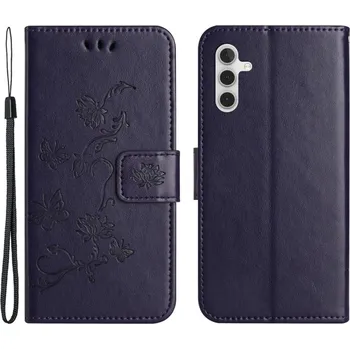 Pouzdro na mobilní telefon Flower knížkové pouzdro na Samsung Galaxy S24+/S25+ - tmavěfialové