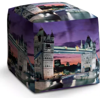 Taburet Taburet Kostka Tower Bridge: 40x40x40 cm - Sablio