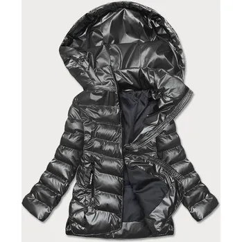 Stříbrná prošívaná bunda pro přechodné období (BR9790-70) odstíny šedé 48