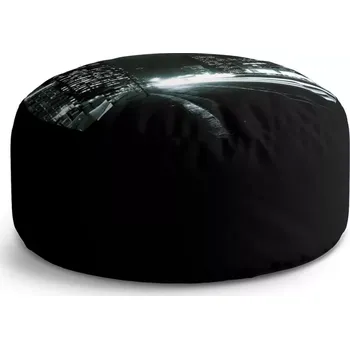 Sedací pytel Kulatý taburet Circle Noční ulice: 38x48 cm - Sablio