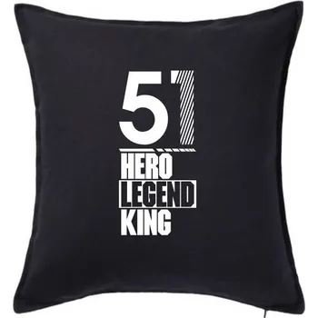 Polštář Hero, Legend, King x Queen 1951 - Polštář 50x50 - 50x50 - Pouze potah ( Černá )
