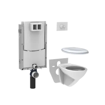 WC sada SANIT SET 980N INEO IN modul+ ovládací tlačítko+ WC mísa závěsná+ sedátko+ zvuková izolace