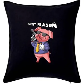 Polštář Agent prasoň - Polštář 50x50 - 50x50 - Pouze potah ( Černá )