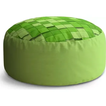 Sedací pytel Kulatý taburet Circle Green Blocks 3D: 38x48 cm - Sablio