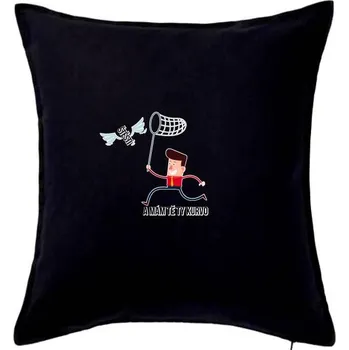 Polštář Chytit štěstí - Polštář 50x50 - 50x50 - Včetně výplně ( Černá )