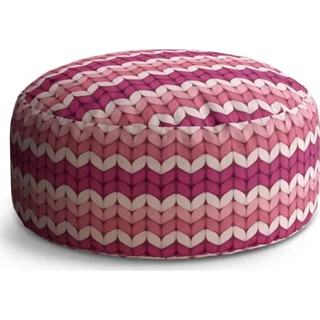 Sedací pytel Kulatý taburet Circle Střídajíci růžové pletení: 38x48 cm - Sablio