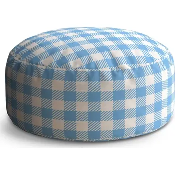 Sedací pytel Kulatý taburet Circle Košilový vzor: 38x48 cm - Sablio