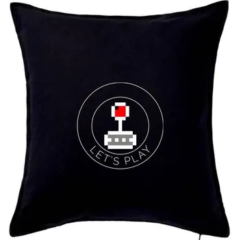 Polštář Gamer - let's play kulatý - Polštář 50x50 - 50x50 - Pouze potah ( Černá )