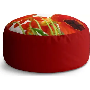 Sedací pytel Kulatý taburet Circle Tulipány: 38x48 cm - Sablio