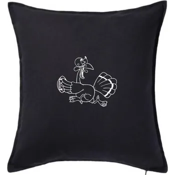 Polštář Vystrašená slepice - Polštář 50x50 - 50x50 - Pouze potah ( Černá )