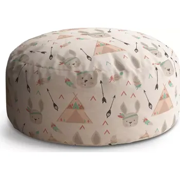 Sedací pytel Kulatý taburet Circle Zajíček indián: 38x48 cm - Sablio