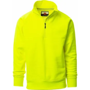 Pánská mikina PAYPER MIAMI+ FLUO mikina stoják KRATKÝ zip žlutá - v. 5XL