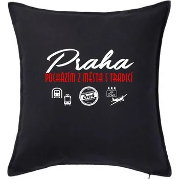 Polštář Praha město s tradicí - Polštář 50x50 - 50x50 - Pouze potah ( Černá )