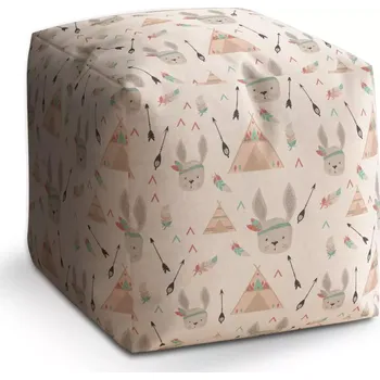 Taburet Taburet Kostka Zajíček indián: 40x40x40 cm - Sablio